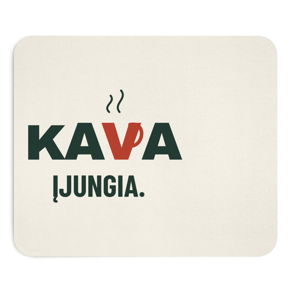 Pelės kilimėlis „Kava įjungia“, spaudos vaizdas