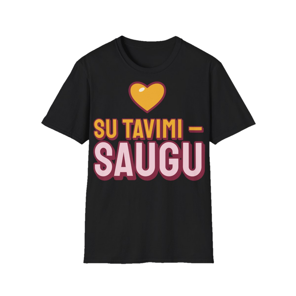 Marškinėliai „Su tavimi – saugu“ – juoda