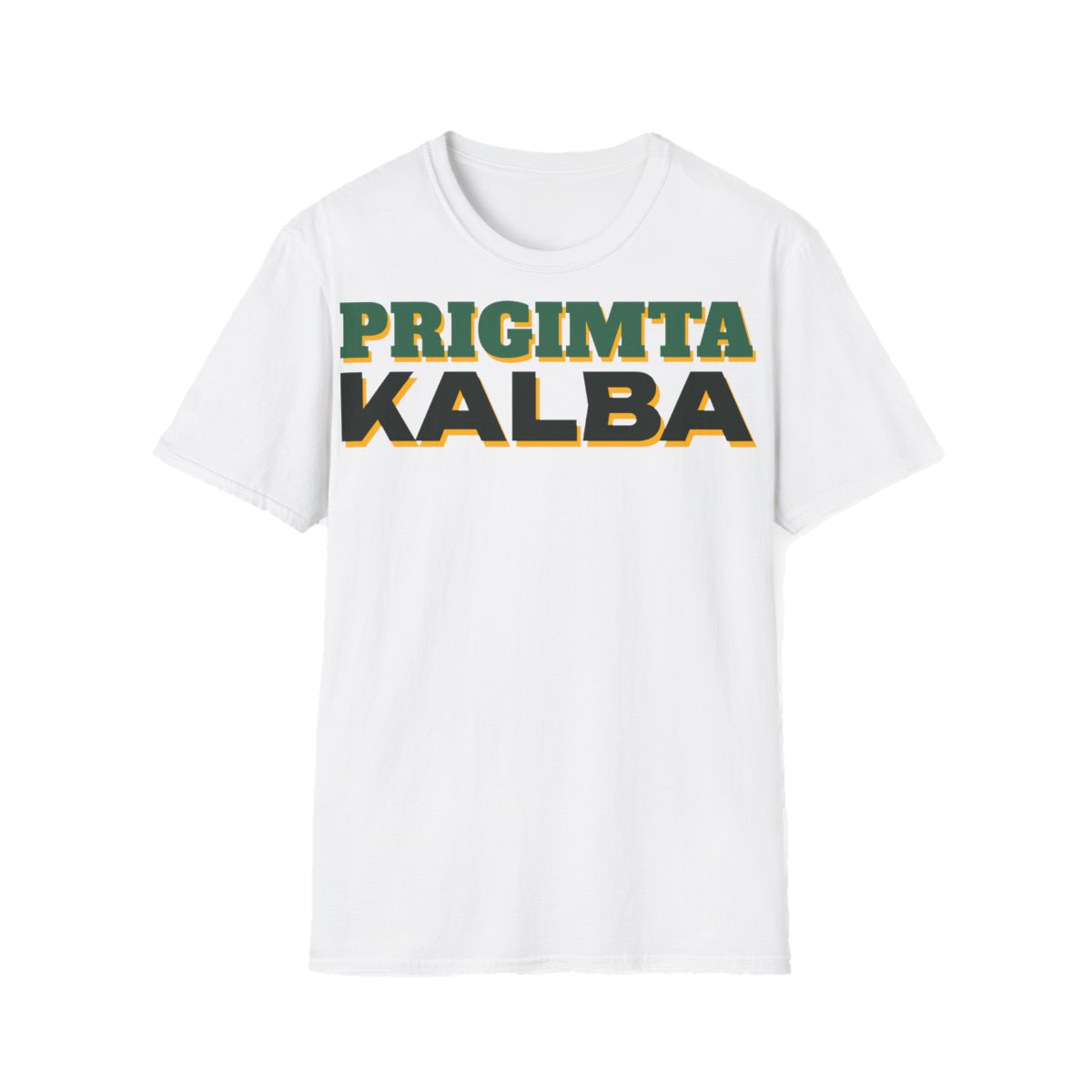 Marškinėliai „Prigimta kalba“ – balta