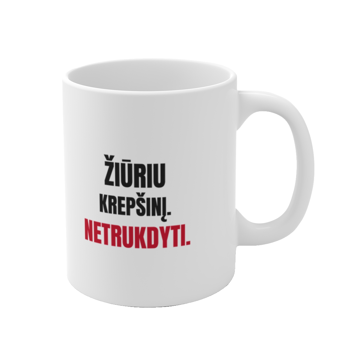 Puodelis „Žiūriu krepšinį. Netrukdyti.“ – vaizdas 1