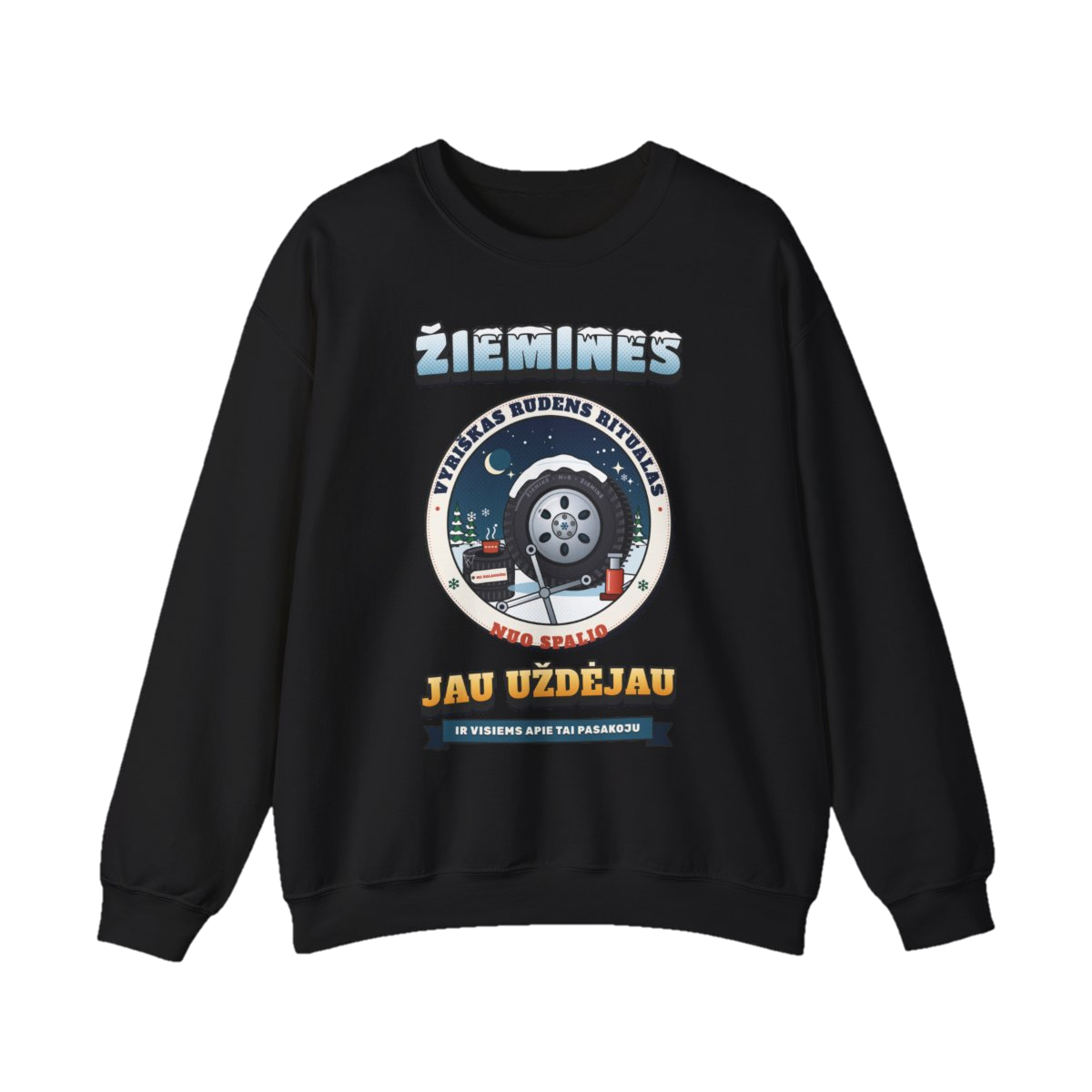 Džemperis „Žiemines jau uždėjau“ – juoda