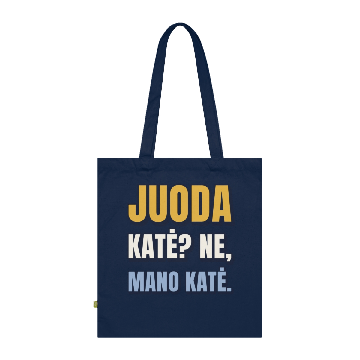 Krepšys „Juoda katė? Ne, mano katė.“ – tamsiai mėlyna
