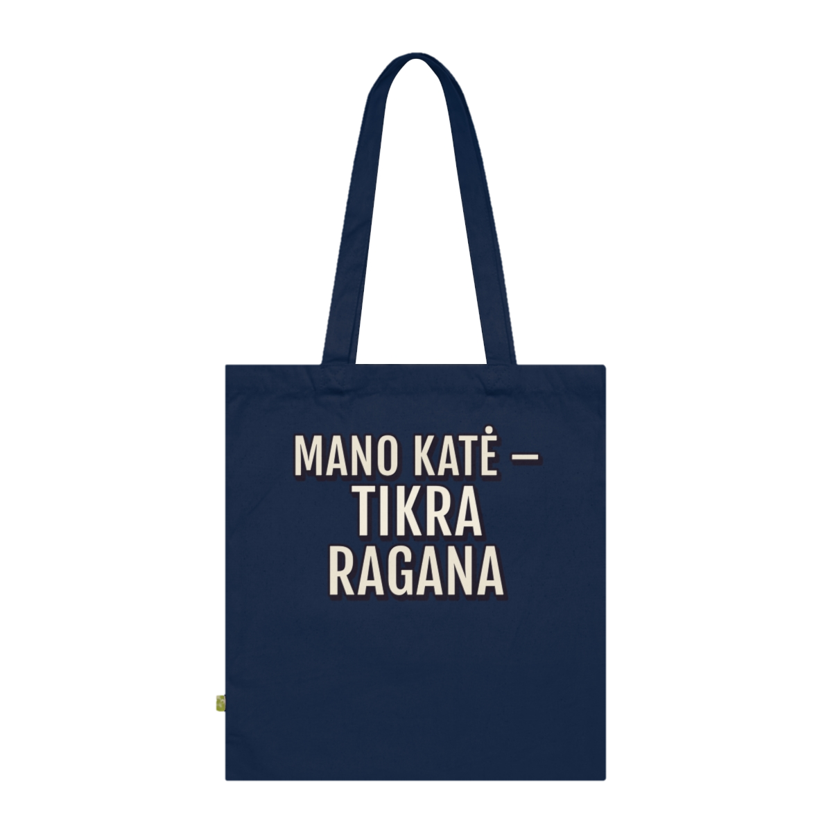 Medžiaginis krepšys „Mano katė – tikra ragana“ – tamsiai mėlyna