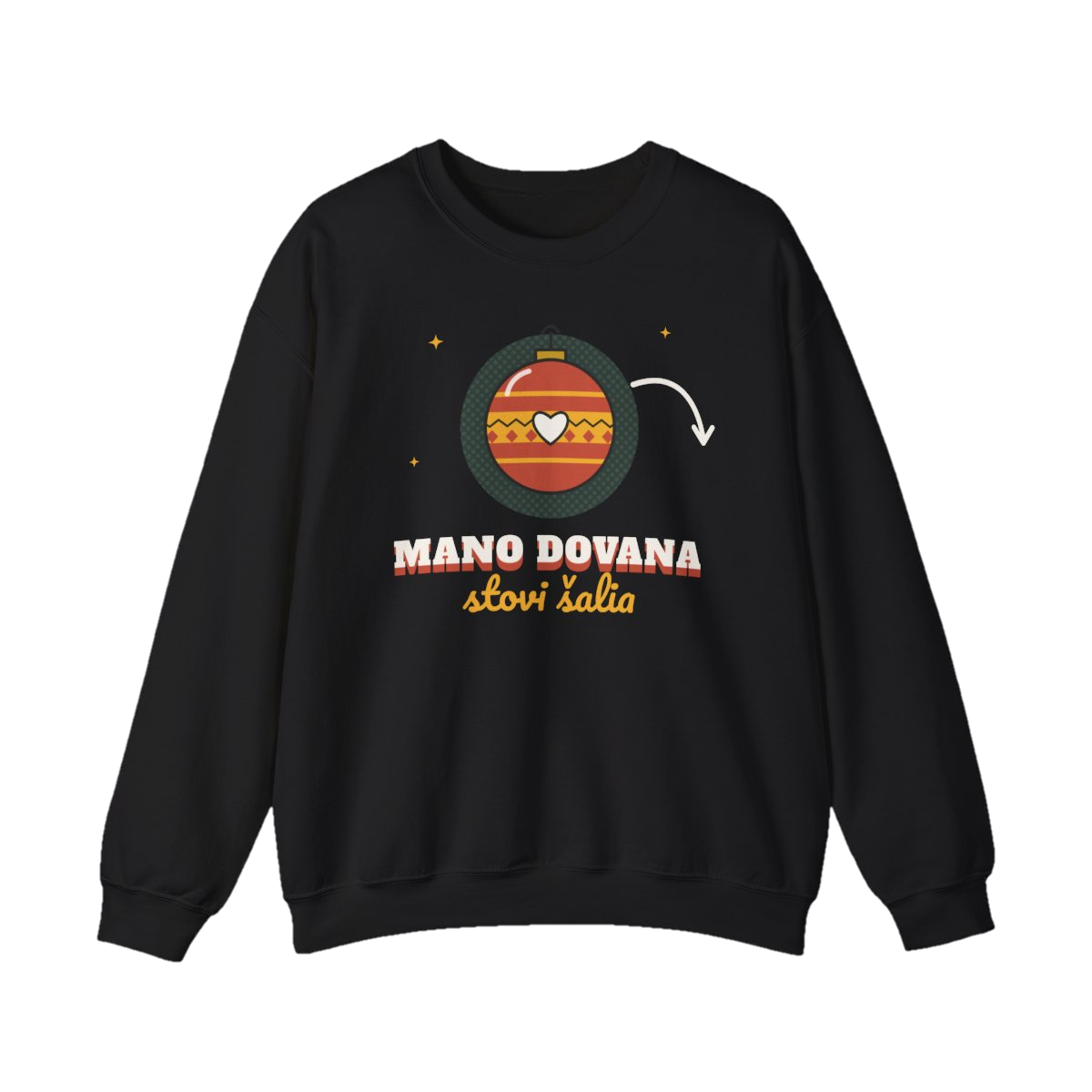 Džemperis „Mano dovana stovi šalia →“ – juoda