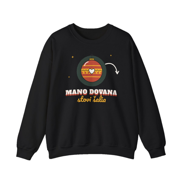 Džemperis „Mano dovana stovi šalia →“ – juoda