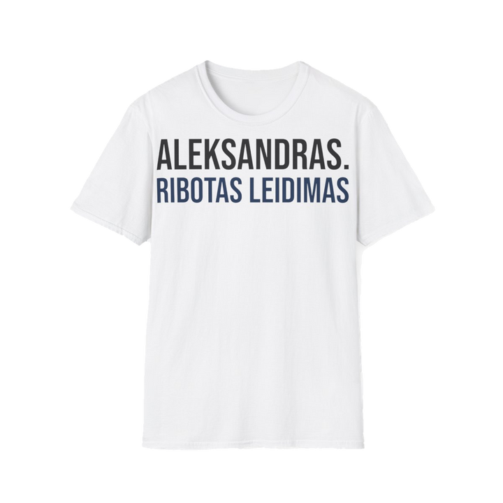 Marškinėliai „Aleksandras. Ribotas leidimas“ – balta