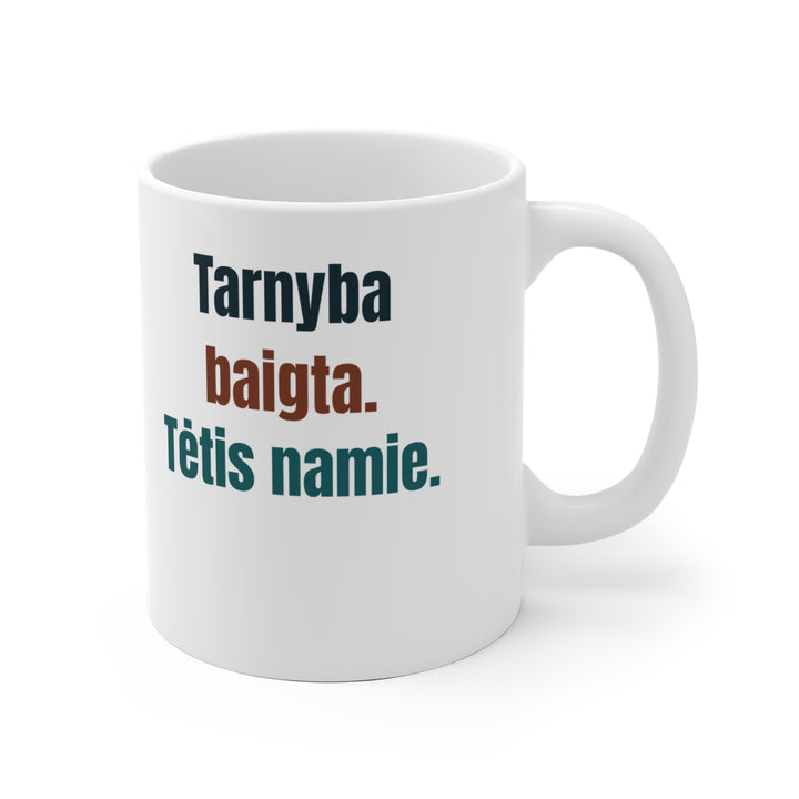 Tarnyba baigta. Tėtis namie.
