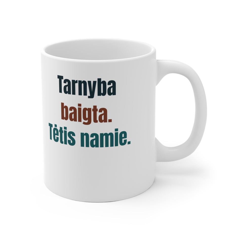 Tarnyba baigta. Tėtis namie.