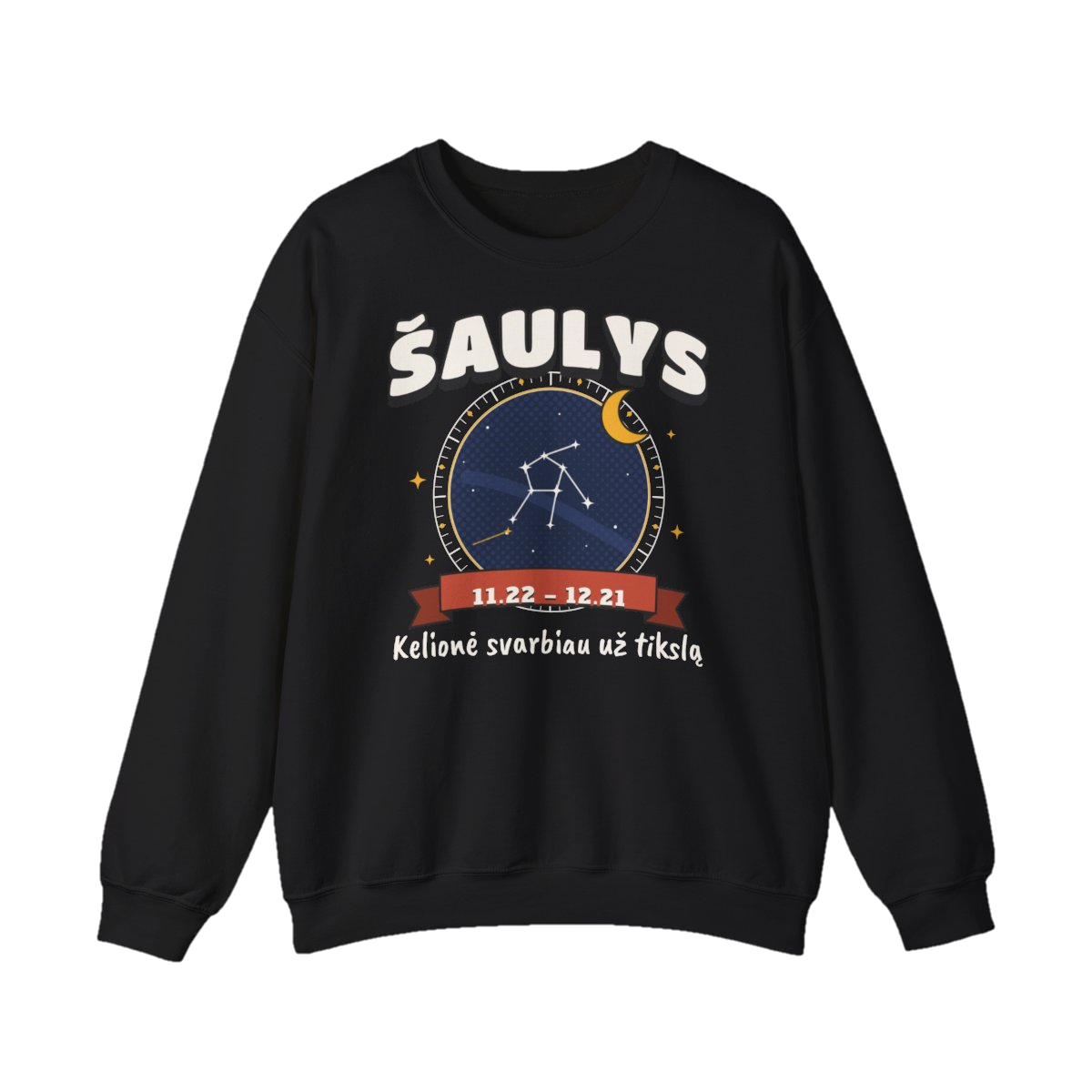 Džemperis „Šaulys: Kelionė svarbiau už tikslą“ – juoda