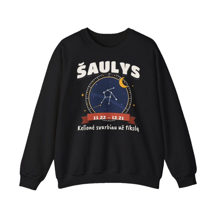 Džemperis „Šaulys: Kelionė svarbiau už tikslą“ – juoda
