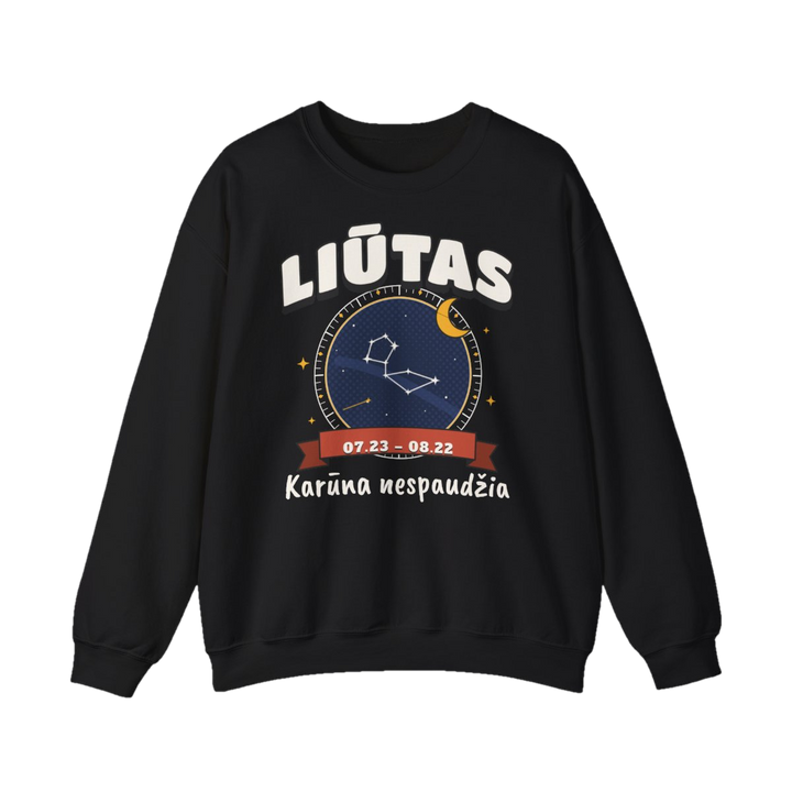 Džemperis „Liūtas: Karūna nespaudžia“ – juoda