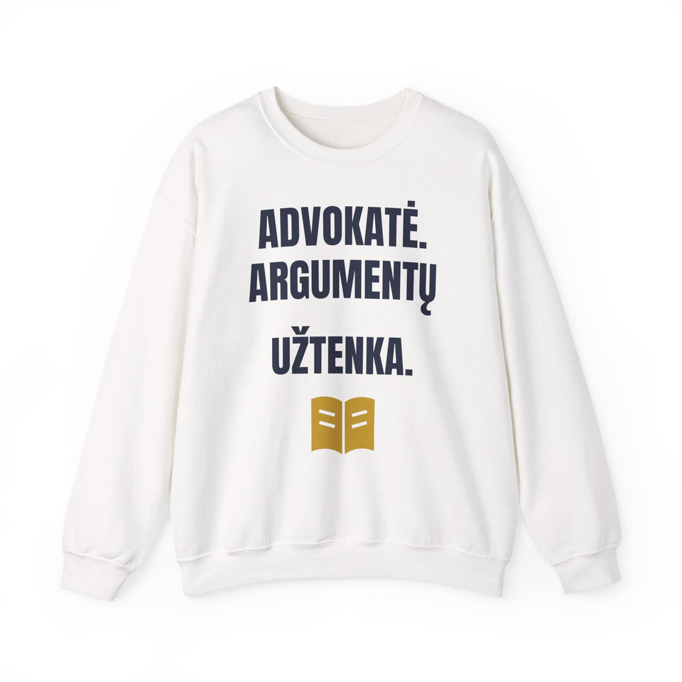 Advokatė. Argumentų užtenka. — Džemperis, spauda priekyje