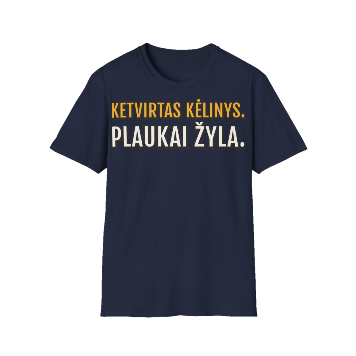 Marškinėliai „Ketvirtas kėlinys. Plaukai žyla.“ – tamsiai mėlyna