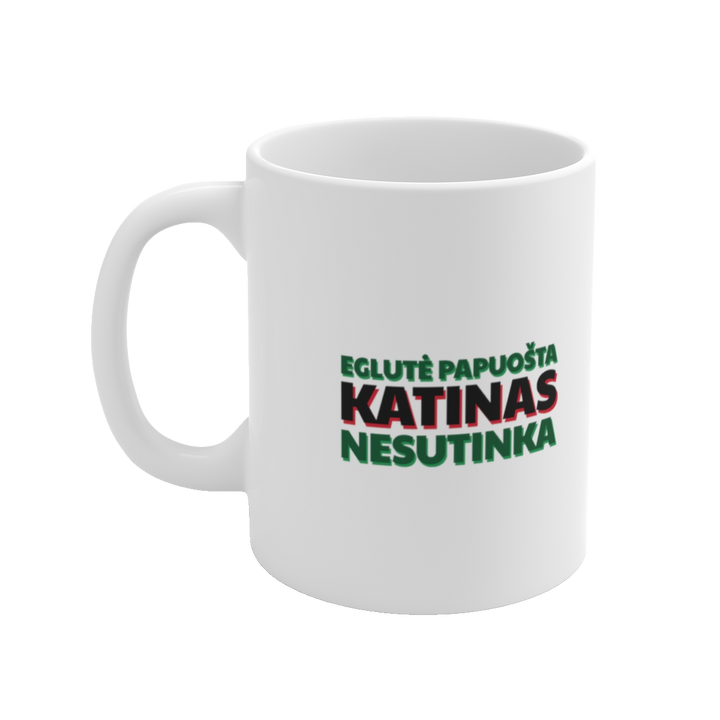 Puodelis „Eglutė papuošta. Katinas nesutinka“ – vaizdas 2