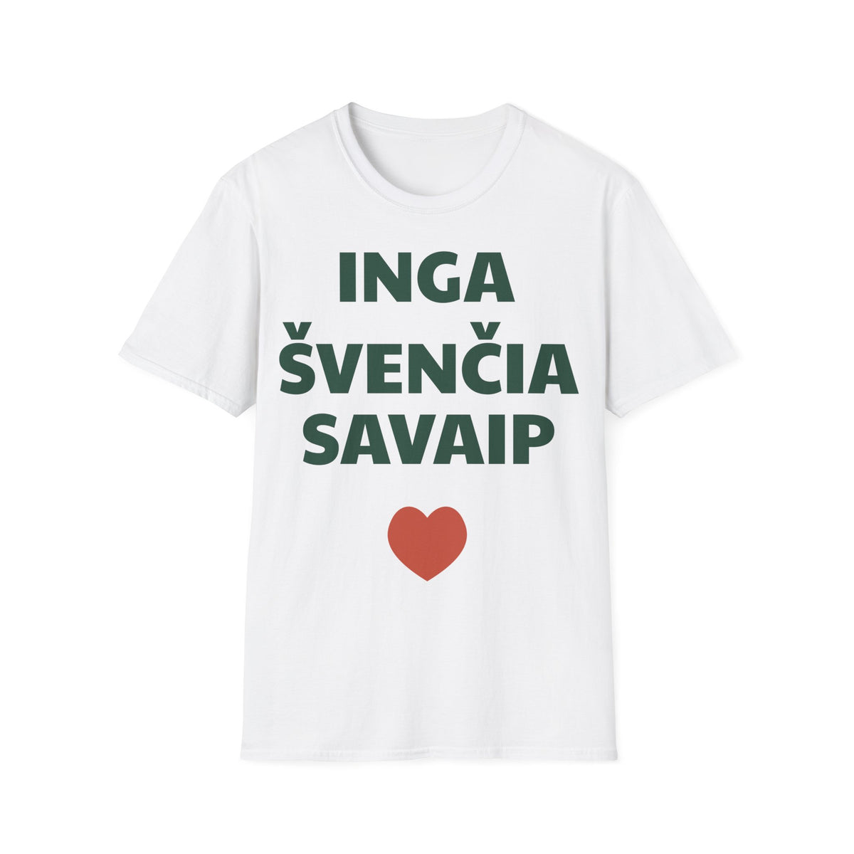 Inga švenčia savaip — Marškinėliai, spauda priekyje