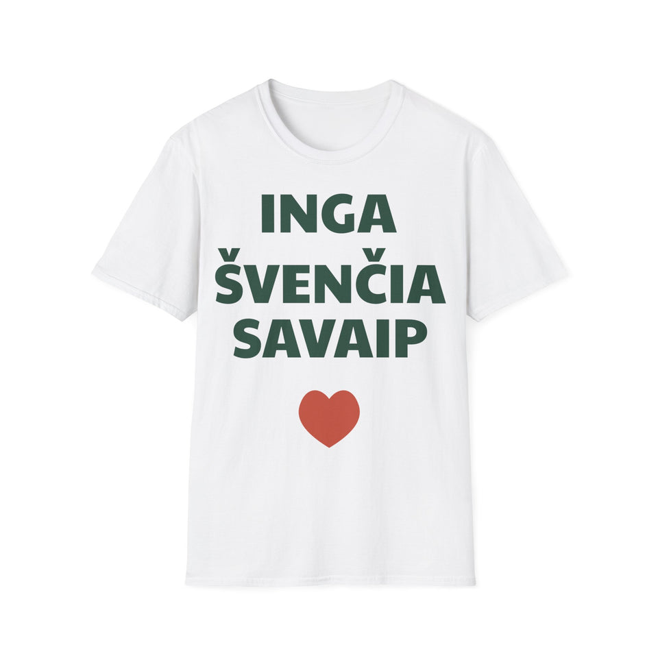 Inga švenčia savaip — Marškinėliai, spauda priekyje