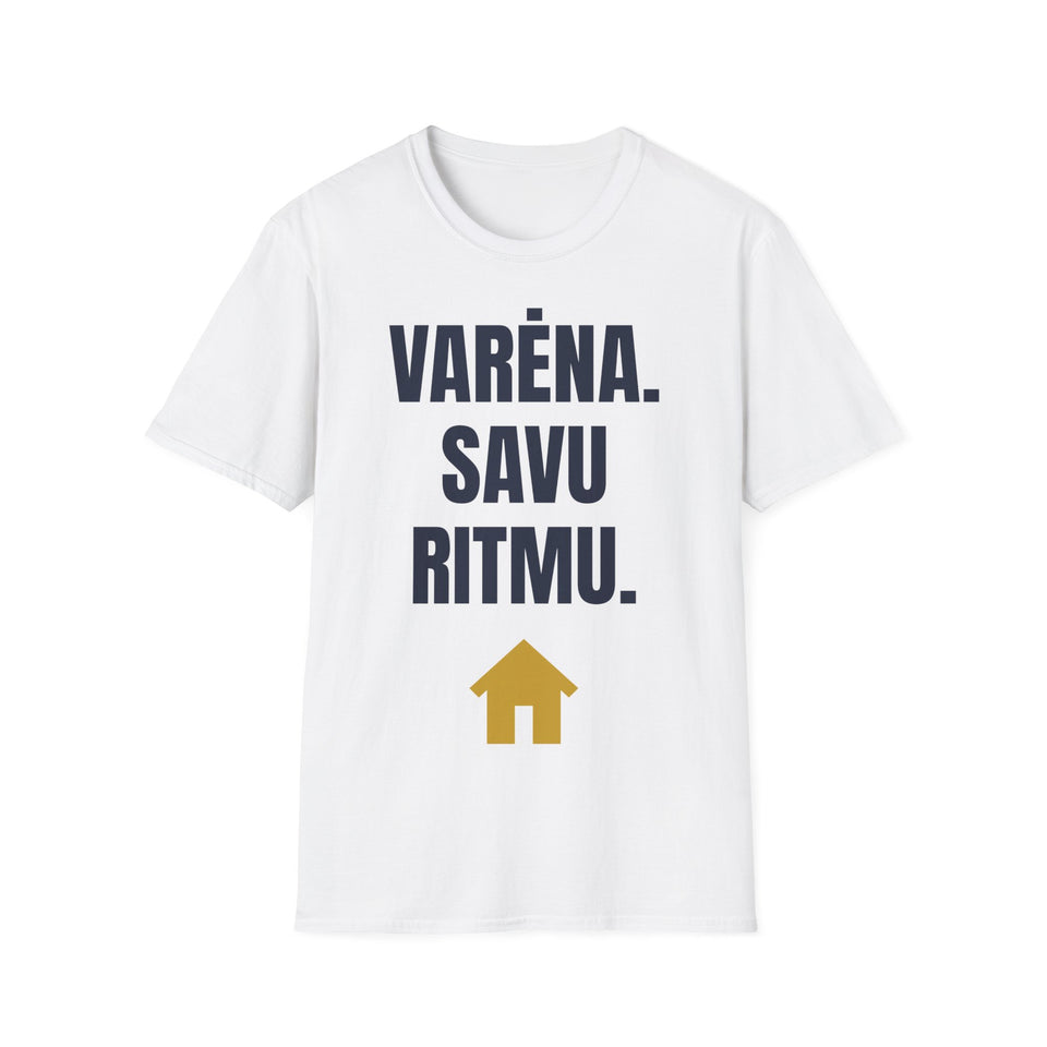 Varėna. Savu ritmu. — Marškinėliai, spauda priekyje