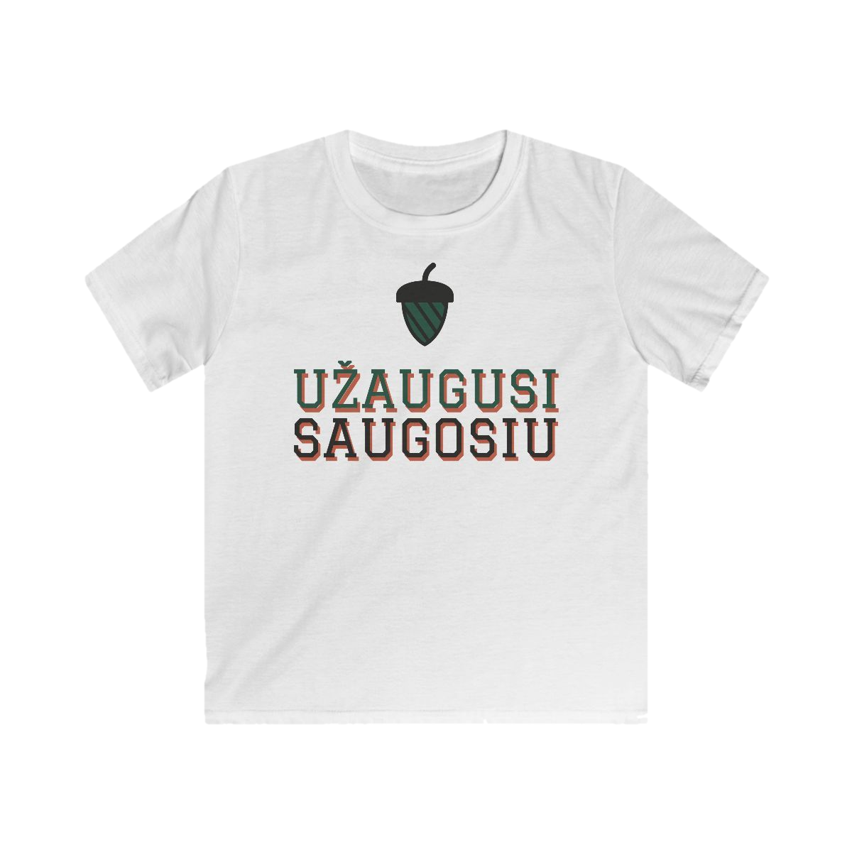 Vaikiški marškinėliai „Užaugusi saugosiu“ – balta