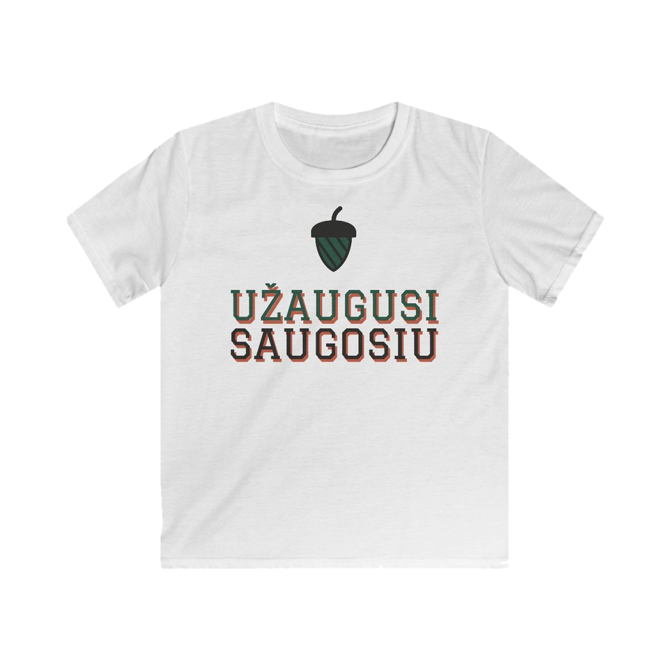 Vaikiški marškinėliai „Užaugusi saugosiu“ – balta