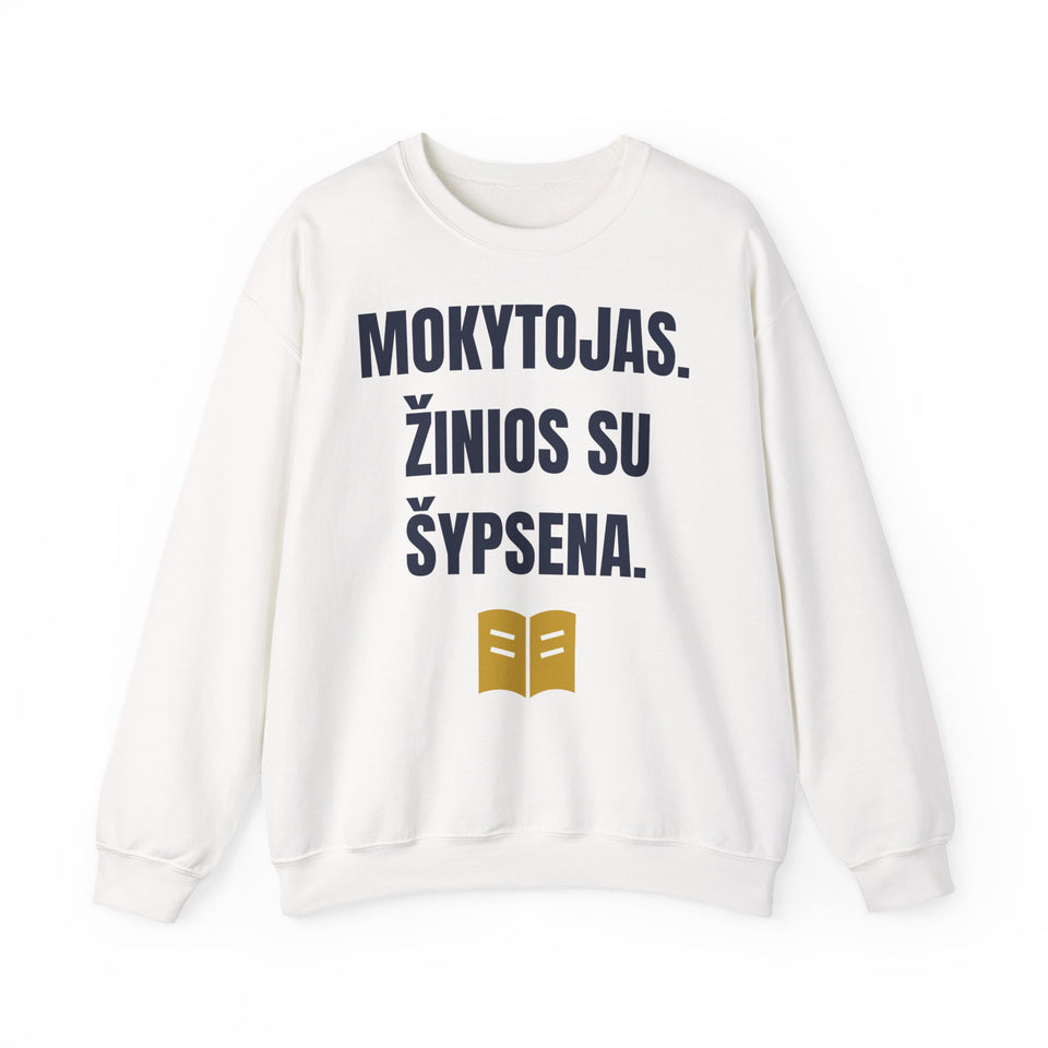 Mokytojas. Žinios su šypsena. — Džemperis, spauda priekyje