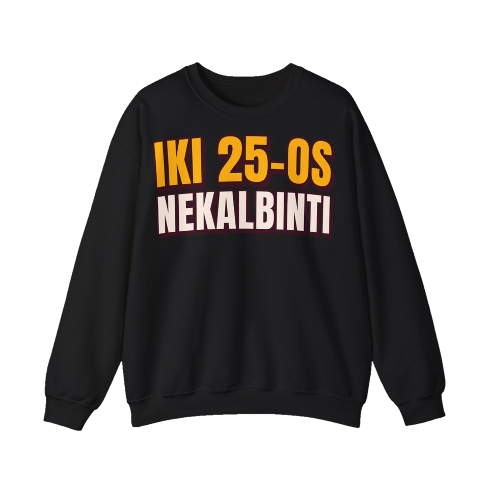 Džemperis „Iki 25-os nekalbinti“ – juoda