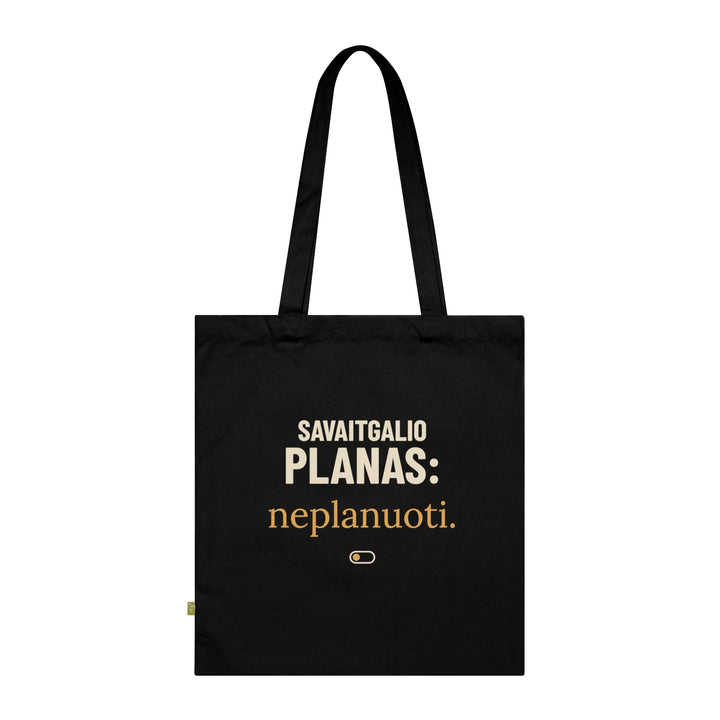 Medžiaginis krepšys „Savaitgalio planas: neplanuoti“ – Westford Mill W801 gaminio vaizdas 1