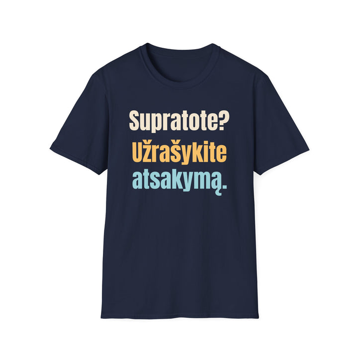 Supratote? Užrašykite atsakymą.