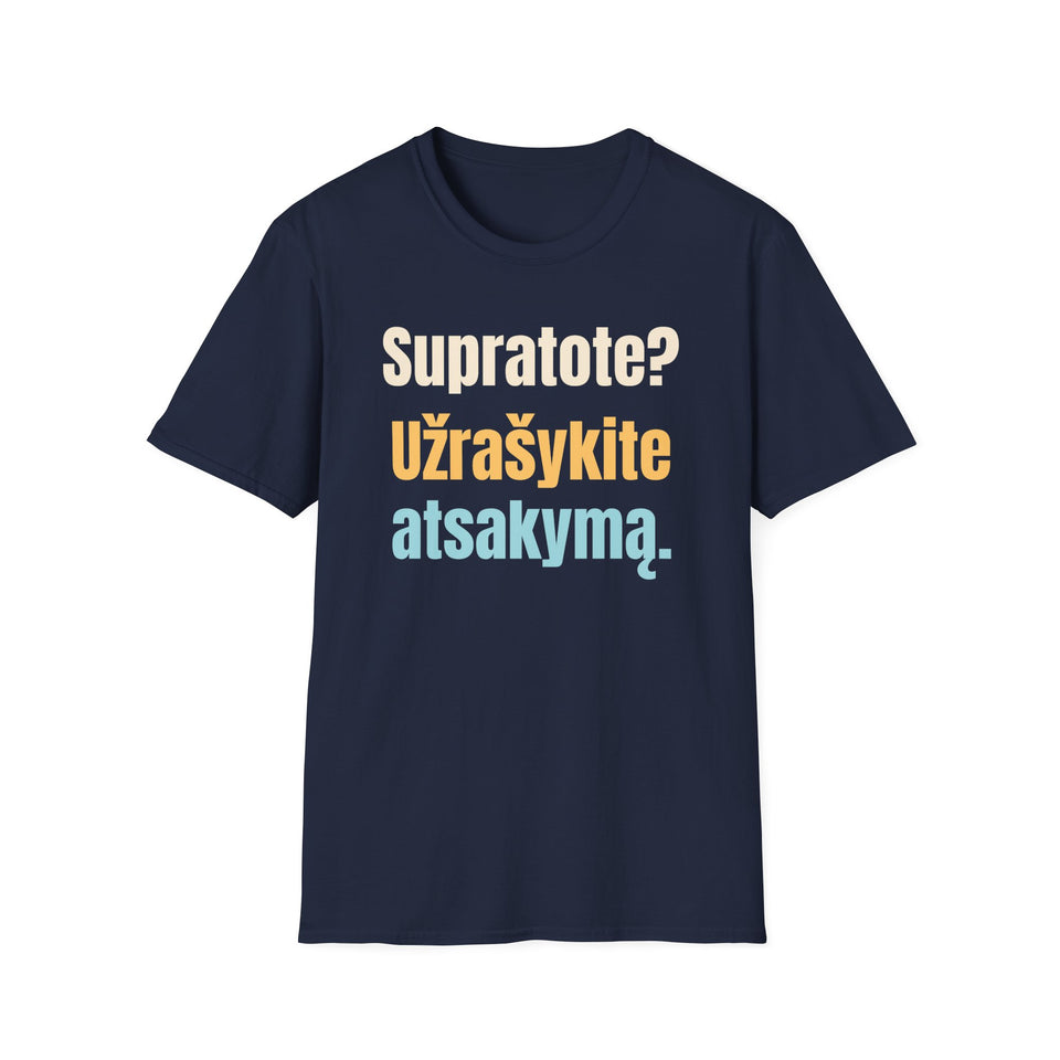 Supratote? Užrašykite atsakymą.