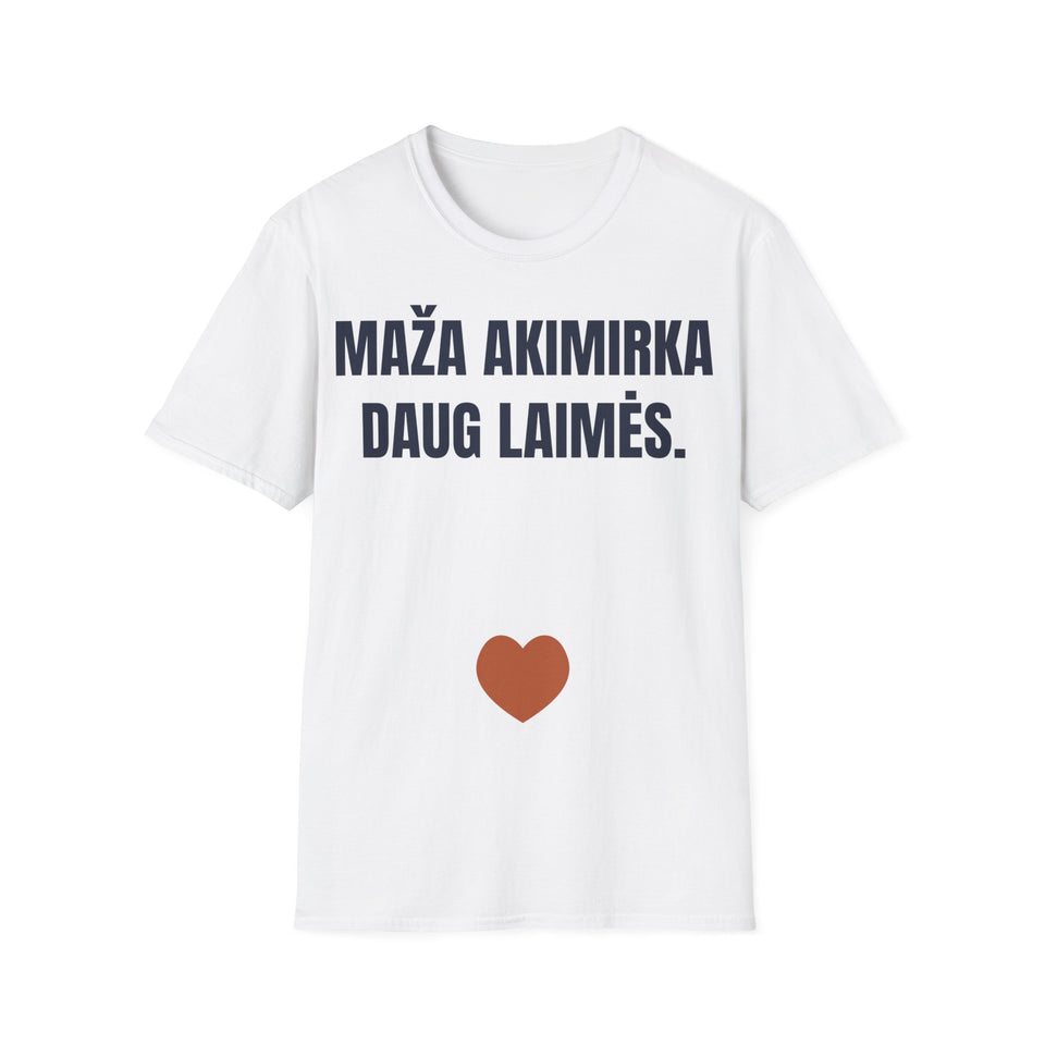 Maža akimirka. Daug laimės. — Marškinėliai, spaudos vaizdas