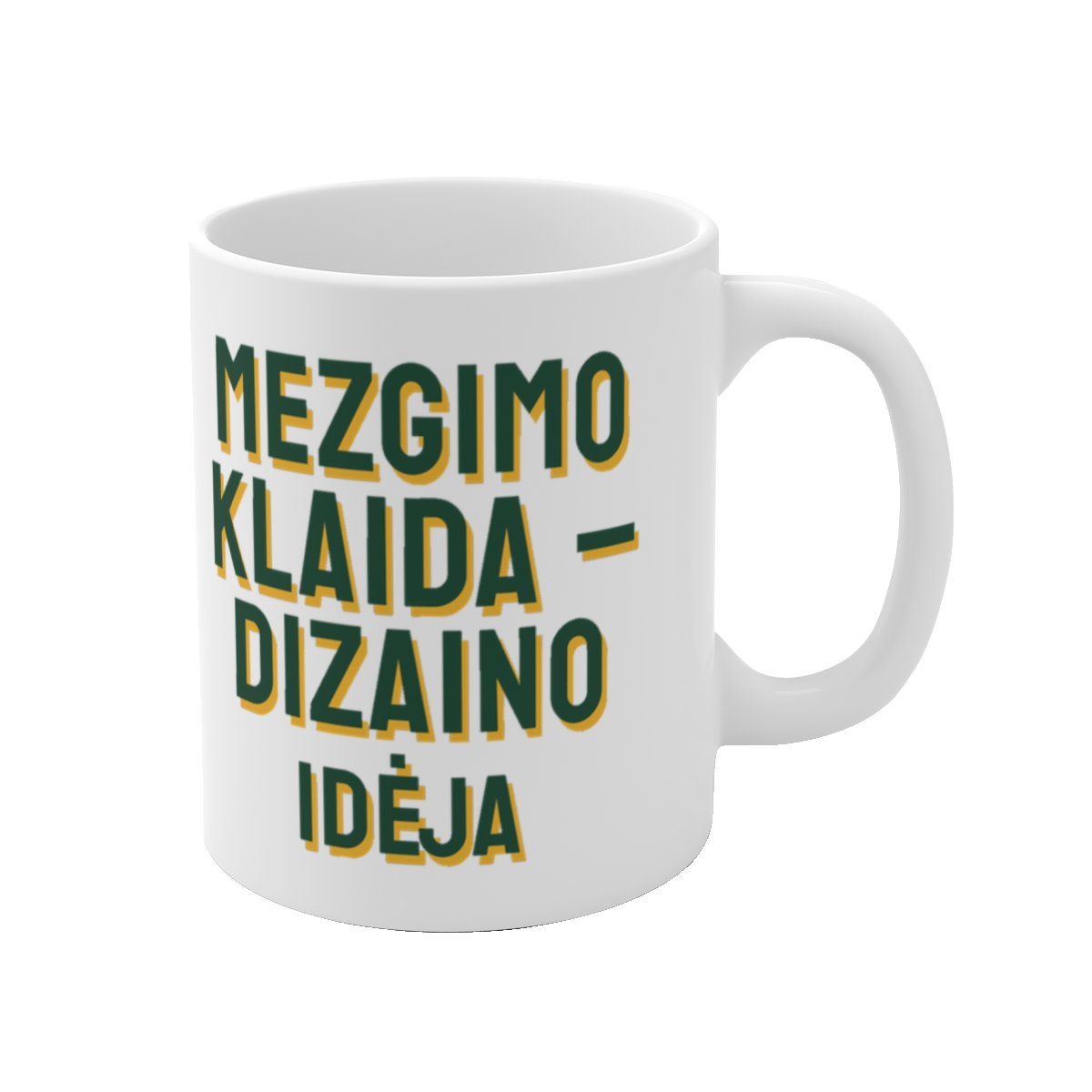 Puodelis „Mezgimo klaida – dizaino idėja“ – vaizdas 1