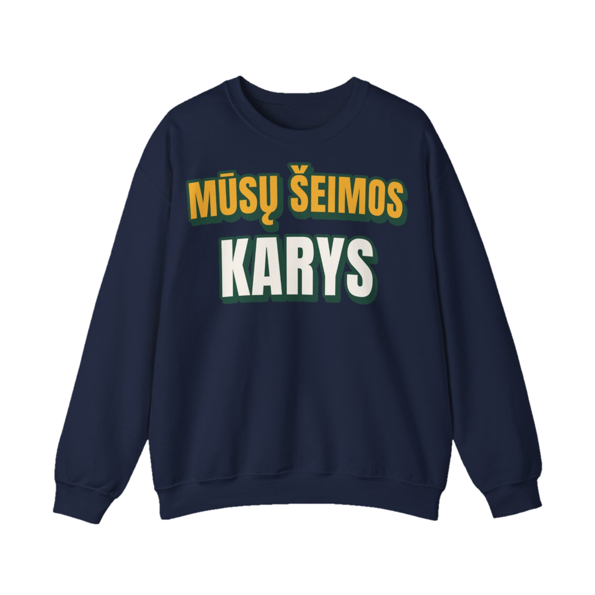 Džemperis „Mūsų šeimos karys“ – tamsiai mėlyna