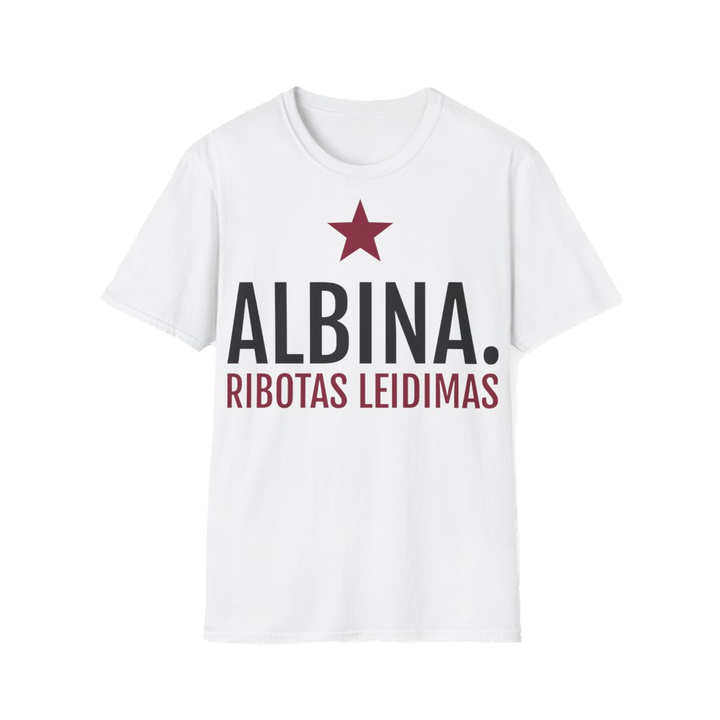 Marškinėliai „Albina. Ribotas leidimas“ – balta