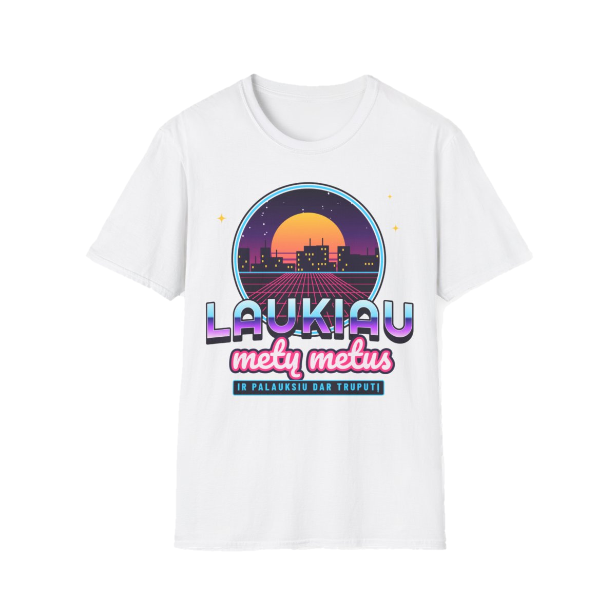 Marškinėliai „Laukiau metų metus“ – balta