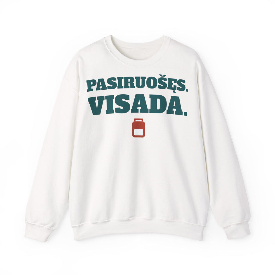 Pasiruošęs. Visada. — Džemperis, spaudos pusė