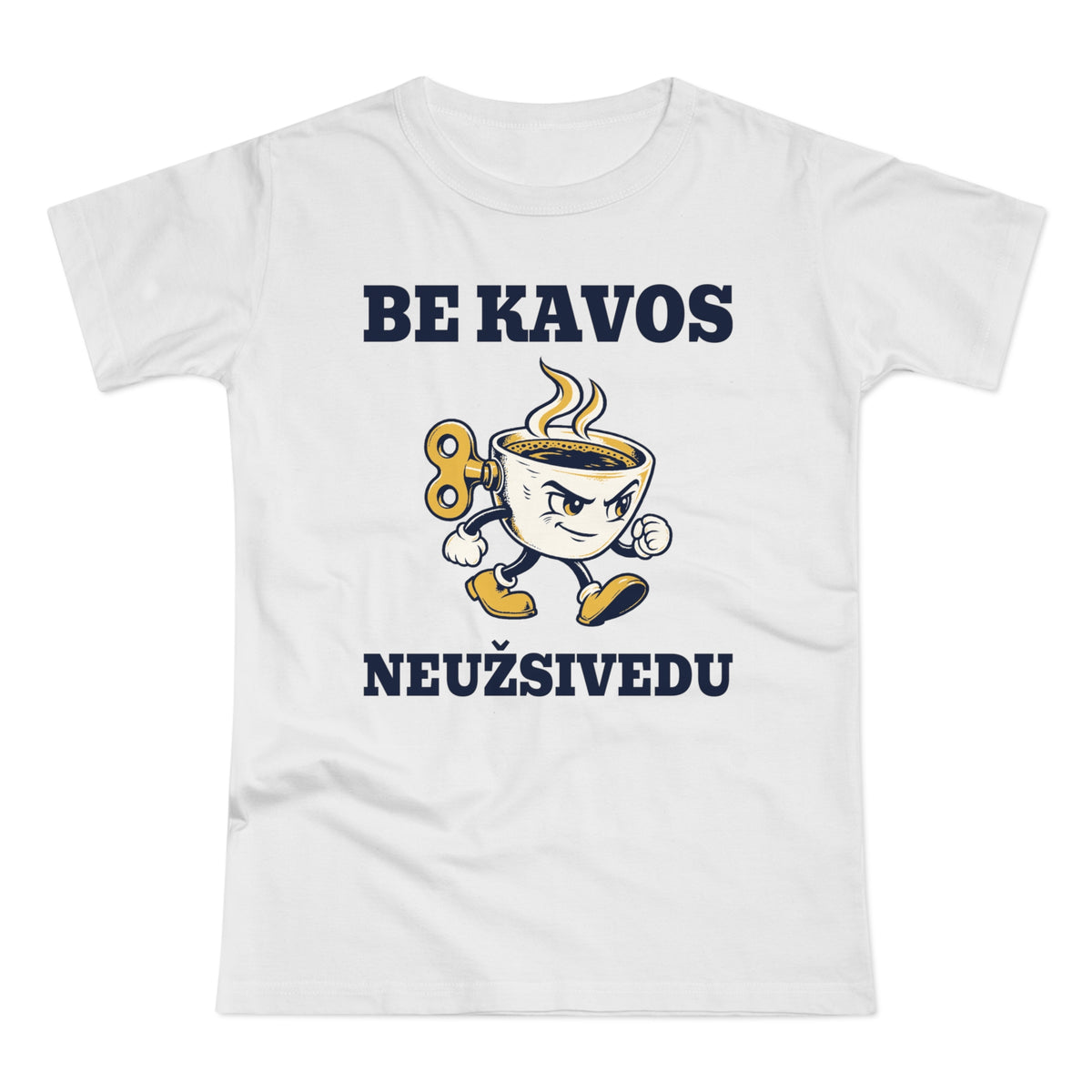 Be kavos neužsivedu — Moteriški marškinėliai, spaudos vaizdas