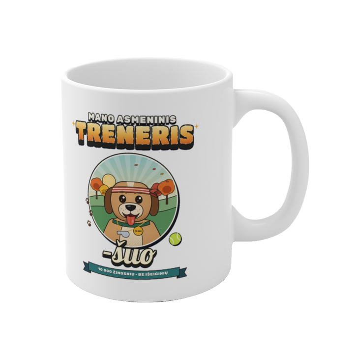 Puodelis „Mano asmeninis treneris – šuo“ – vaizdas 1