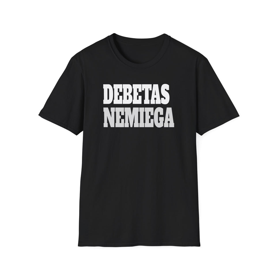Marškinėliai „Debetas nemiega“ — juodos spalvos maketas 2