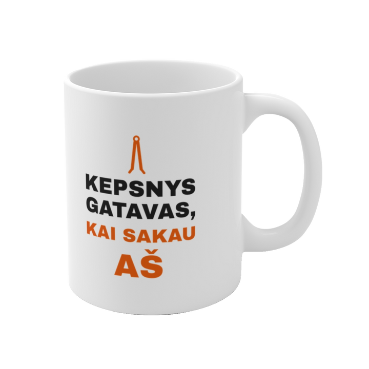 Puodelis „Kepsnys gatavas, kai sakau aš“ – vaizdas 1