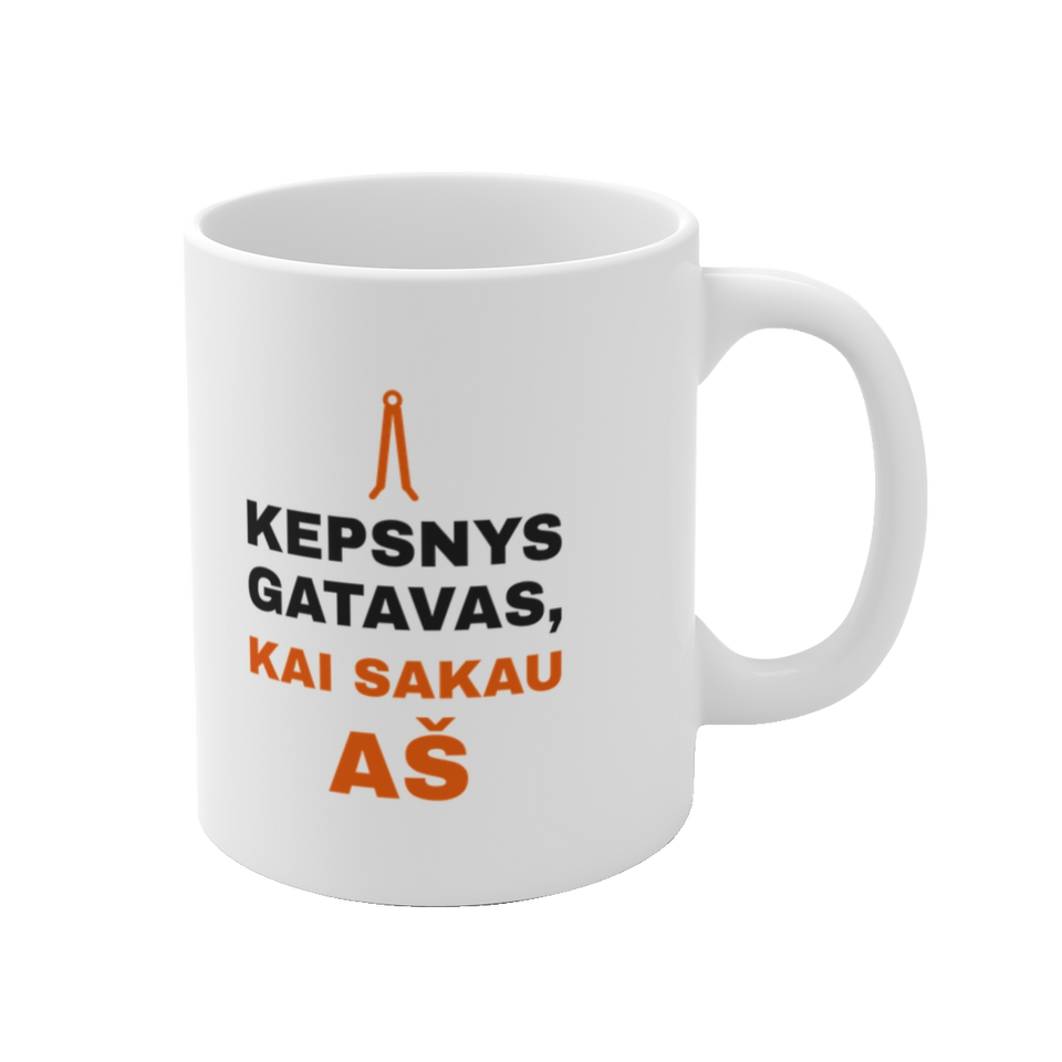 Puodelis „Kepsnys gatavas, kai sakau aš“ – vaizdas 1