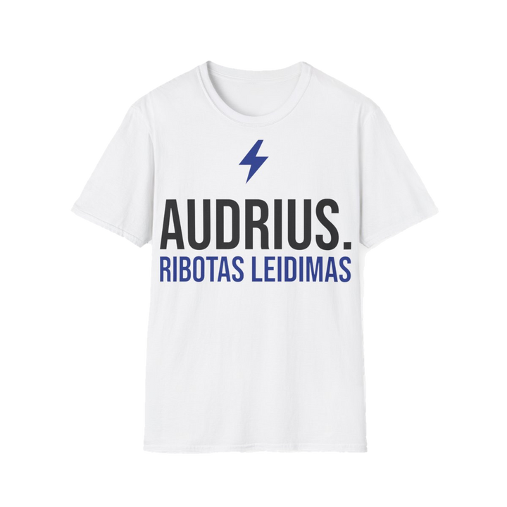 Marškinėliai „Audrius. Ribotas leidimas“ – balta