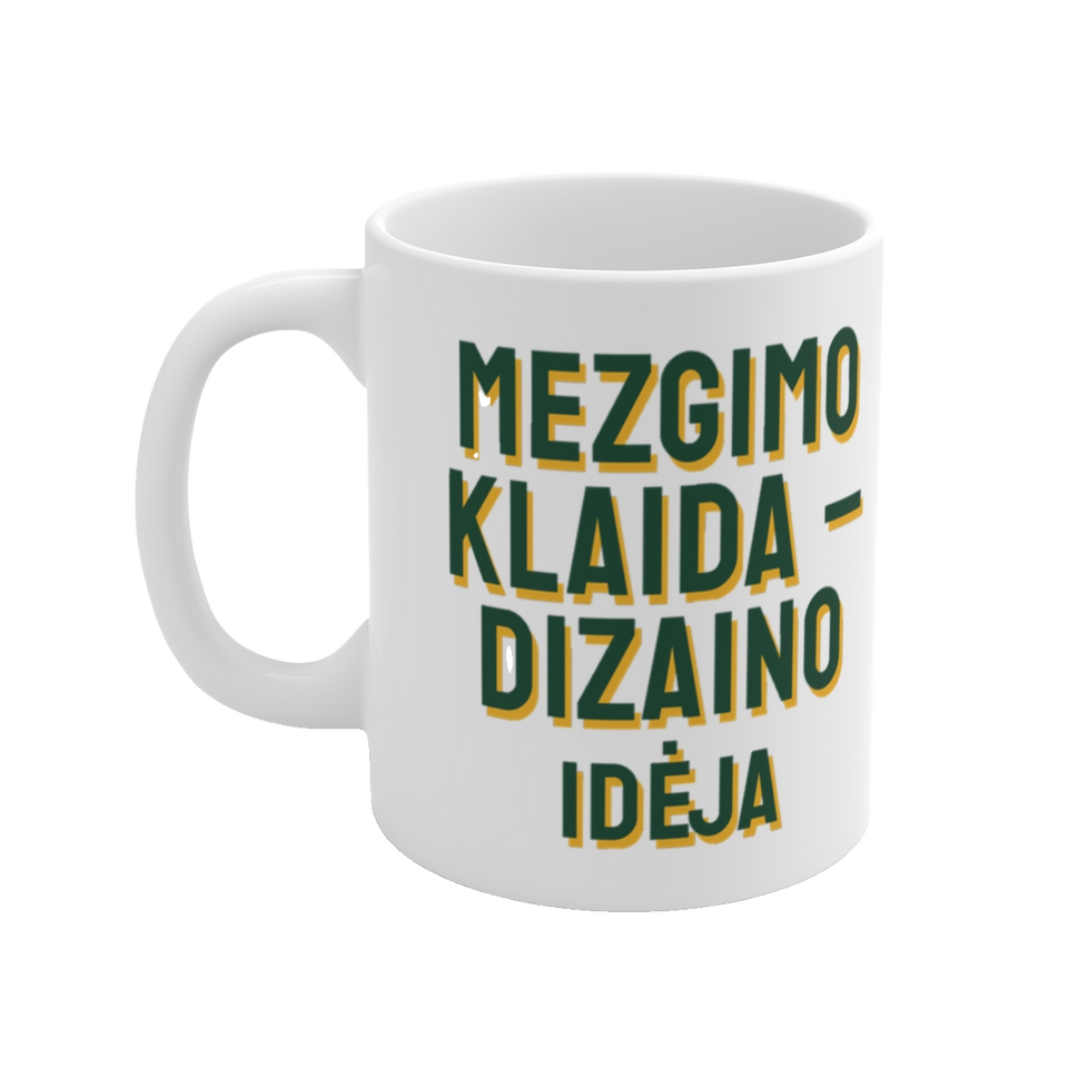 Puodelis „Mezgimo klaida – dizaino idėja“ – vaizdas 2
