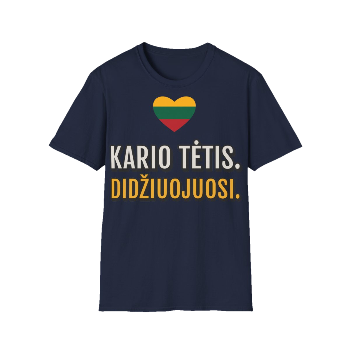 Marškinėliai „Kario tėtis. Didžiuojuosi.“ – tamsiai mėlyna