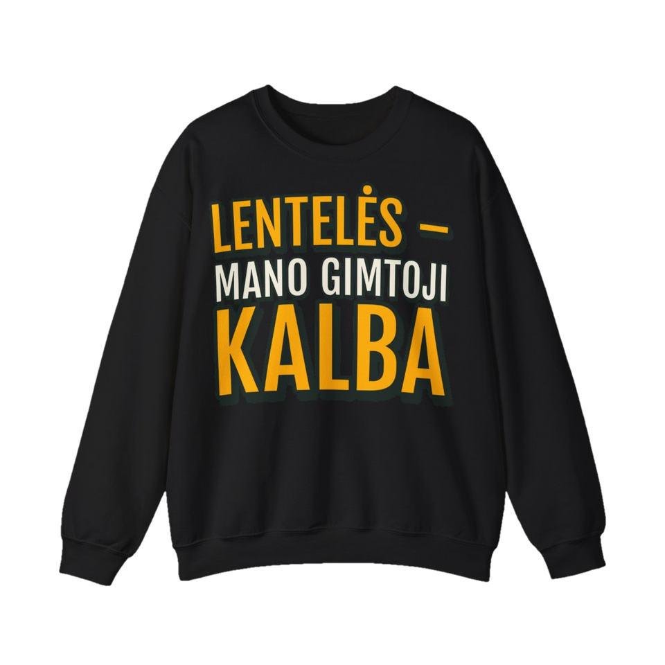 Džemperis „Lentelės – mano gimtoji kalba“ – juoda