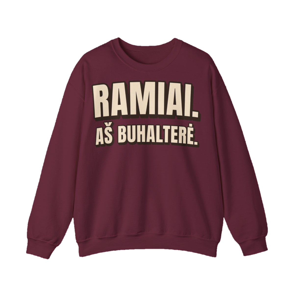 Džemperis „Ramiai. Aš buhalterė.“ – bordo