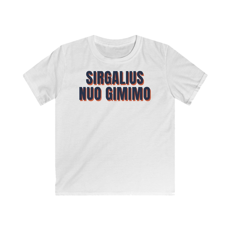 Vaikiški marškinėliai „Sirgalius nuo gimimo“ – balta
