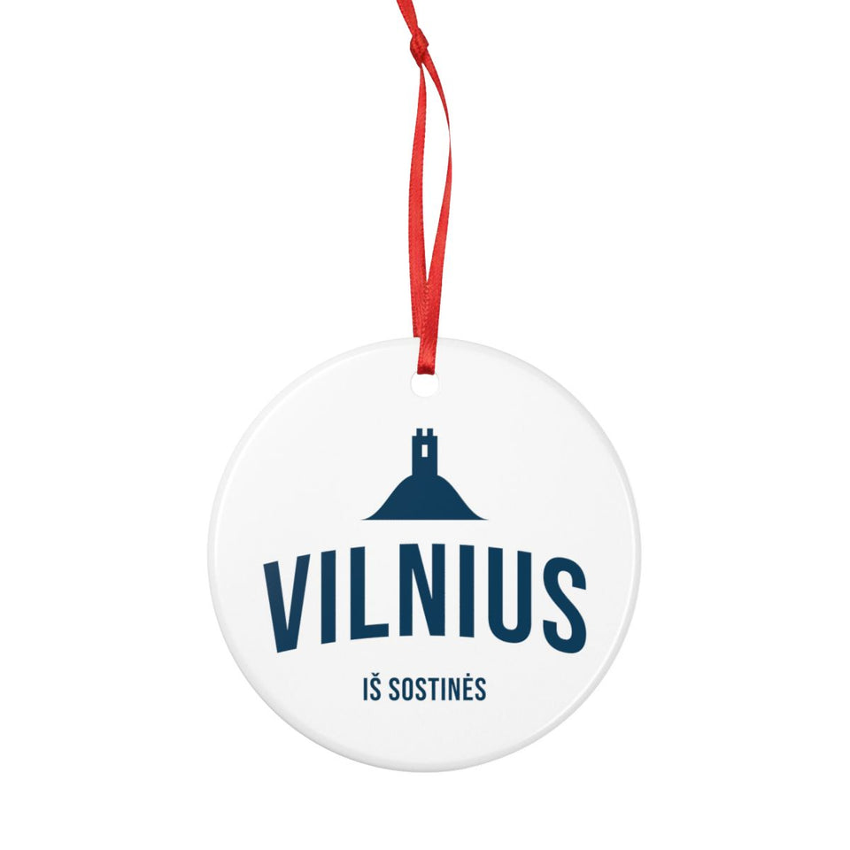 Kalėdinis žaisliukas „Vilnius“ – su kaspinėliu