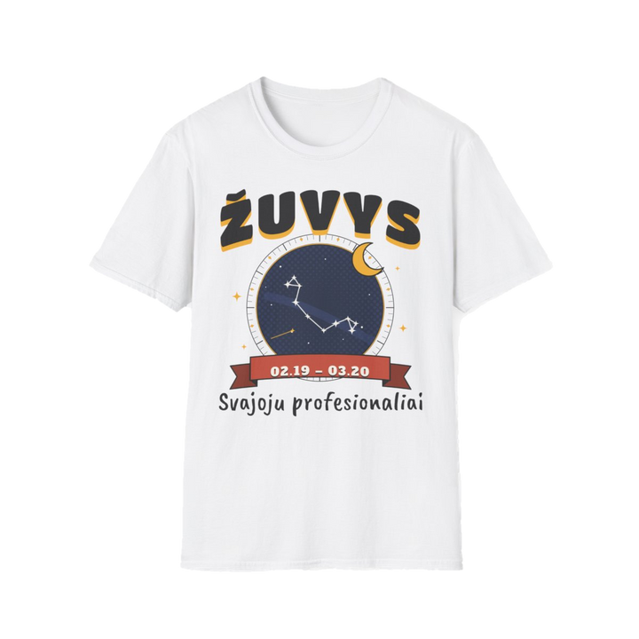 Marškinėliai „Žuvys: Svajoju profesionaliai“ – balta