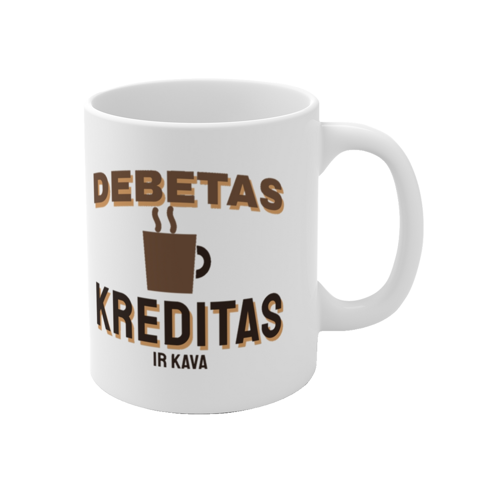 Puodelis Debetas kreditas ir kava vaizdas 1