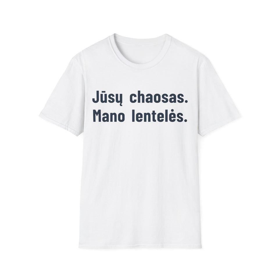 Jūsų chaosas. Mano lentelės.