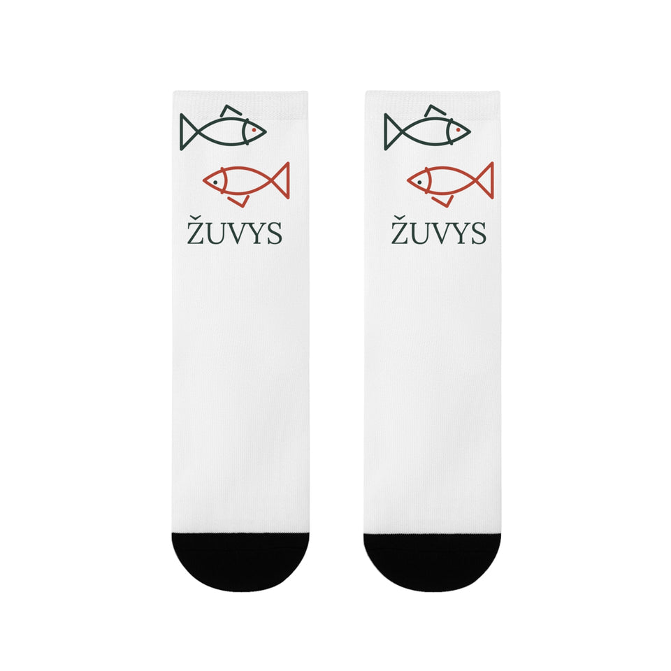 Žuvys – kojinės, spaudos vaizdas